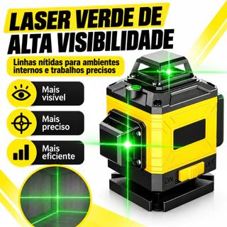 【3 Anos Gar】 Nível Laser 360° Verde Profissional 8 12 16 Linhas Autonivelante com Bateria Lítio para Reforma