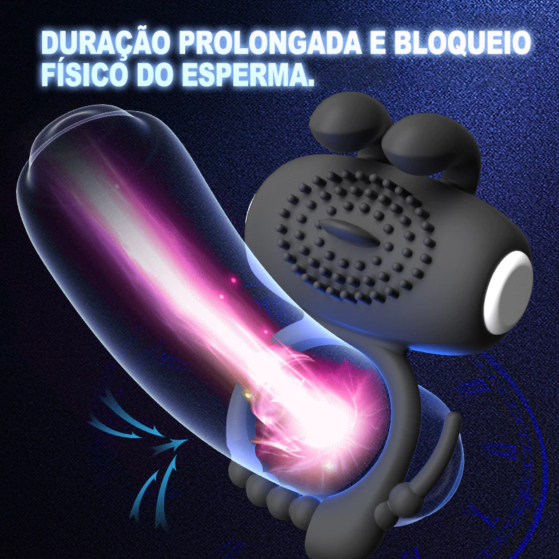 Anillo Peniano Vibratorio con Estimulador de Clítoris en Forma de Rosa