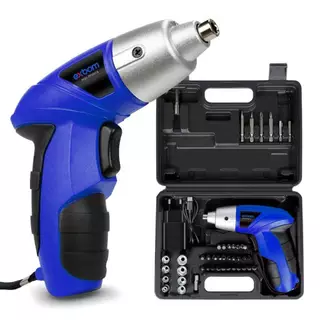Mini Parafusadeira Elétrica Recarregável USB 3.6V Kit 48 Peças Exbom
