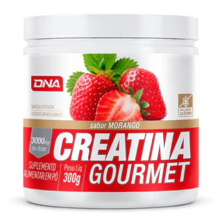 Creatina Gourmet Monohidratada 300g Morango Dna Suplementos