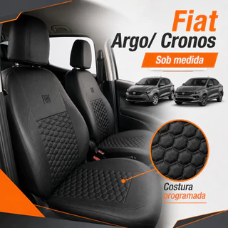 Capa Banco Fiat Argo Cronos Couro Sintético Personalizada Costura Esportiva Sob Medida 2018 a 2026