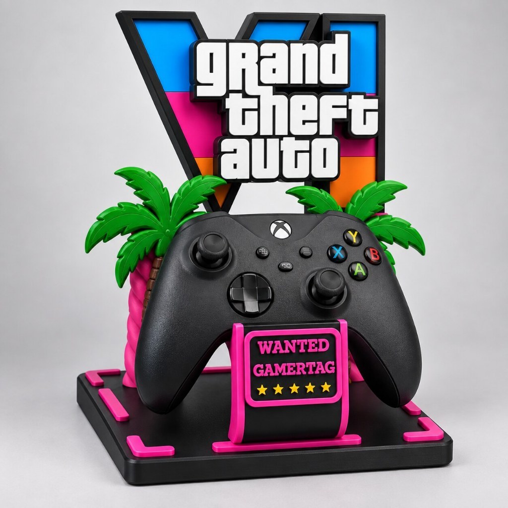 Suporte para Controle GTA VI com Suporte para Fone – Porta Controle Gamer – Decoração para Setup — imagem 2