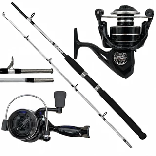 Kit de Pesca Vara Fibra Vidro Maciça 25 Lbs + Molinete 4000 Carretel de Alumínio E Drag de 12 kgs