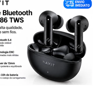 Fone de Ouvido Gamer Bluetooth TWS Sem Fio Havit TW986 Life 02T Som Premium Com Cancelamento de Ruido E Bateria de 33H