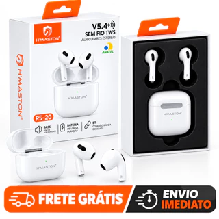 Fone de Ouvido Bluetooth Sem Fio Hmaston Rs20 Original Resistente a Agua IPX4 Bateria Longa Duracao Ate 30h Para Celular