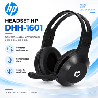 Headset Original HP DHH-1601 Gamer Driver 40mm com Microfone Omnidirecional P2 Preto