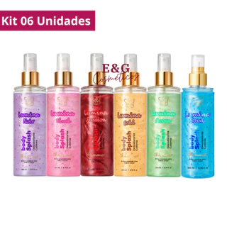 Kit 06 Body Splash Desodorante Colônia Shimmer Linha Lumina Soul Cosméticos 200ml