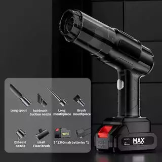 Aspirador de Pó e Soprador Portátil Sem Fio 24V com Bateria Recarregável e 6 Bocais SQ- XC59
