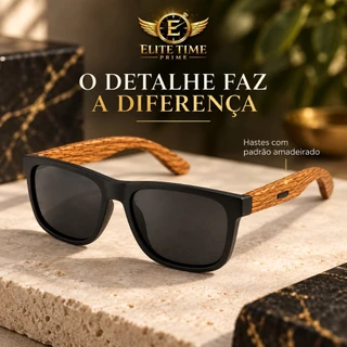 Óculos de Sol Retrô Vintage Hastes de Bambu Madeira Unissex Feminino Masculino UV400 Quadrado Praia Verão Moda
