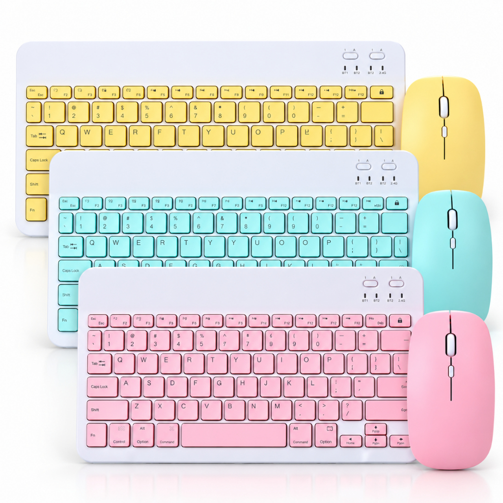 KIT Teclado + Mouse Via Bluetooth 5.2 sem fios Compatível Pc iPhone ...