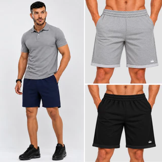 Bermuda Moletom Masculina Short Confortável Treino Academia Lazer Liso com Bolsos Cores