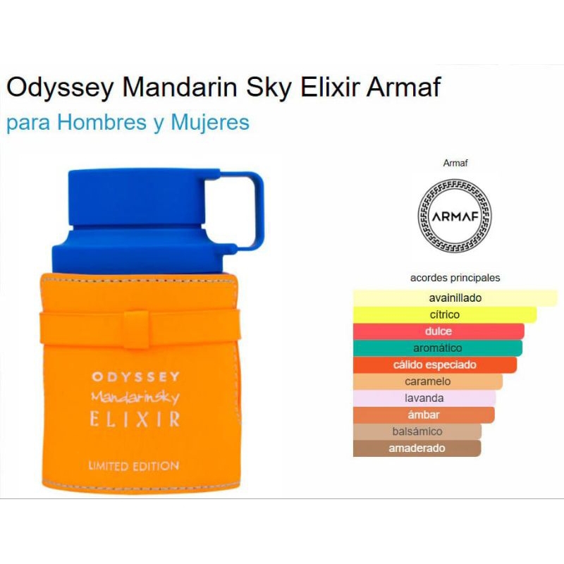 Perfume Árabe ARMAF ODYSSEY MANDARIN SKY ELIXIR EDP -100ML