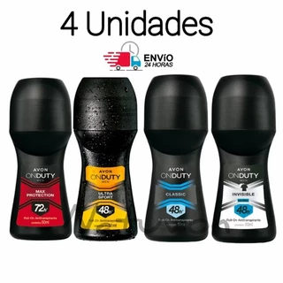 Kit 4 Desodorante Roll-on Avon On Duty Masculino 48h/72h 50ml