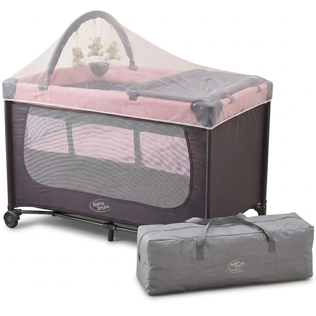Berço Cercado Joly Infantil com Trocador Mobile Mosquiteiro e Brinquedo Desmontável e Portátil em Oferta na Shopee