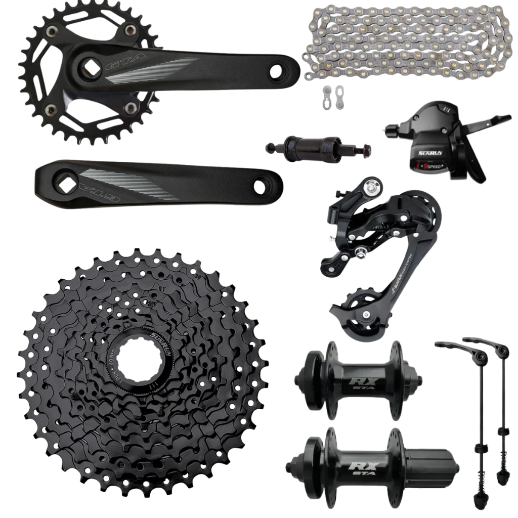 Kit Grupo Transmissão para Bicicleta 1x9 Sunrun/gts Completo C