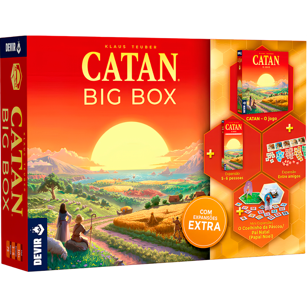 Catan Big Box 6ª Edição Plus Jogo De Tabuleiro Nova Edição 2026
