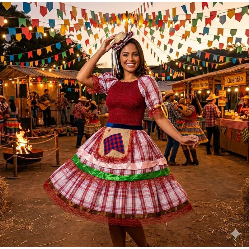 VESTIDO JUNINO PARA ADULTO | Shopee Brasil