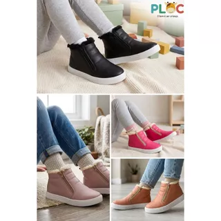 TÊNIS INFANTIL MENINA CANO ALTO FORRADO EM LÃ PELÚCIA PLOC em Oferta na Shopee