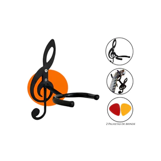 Suporte de parede para violão modelo Clave de Sol - Fácil Instalação, kit completo para instalação em Oferta na Shopee
