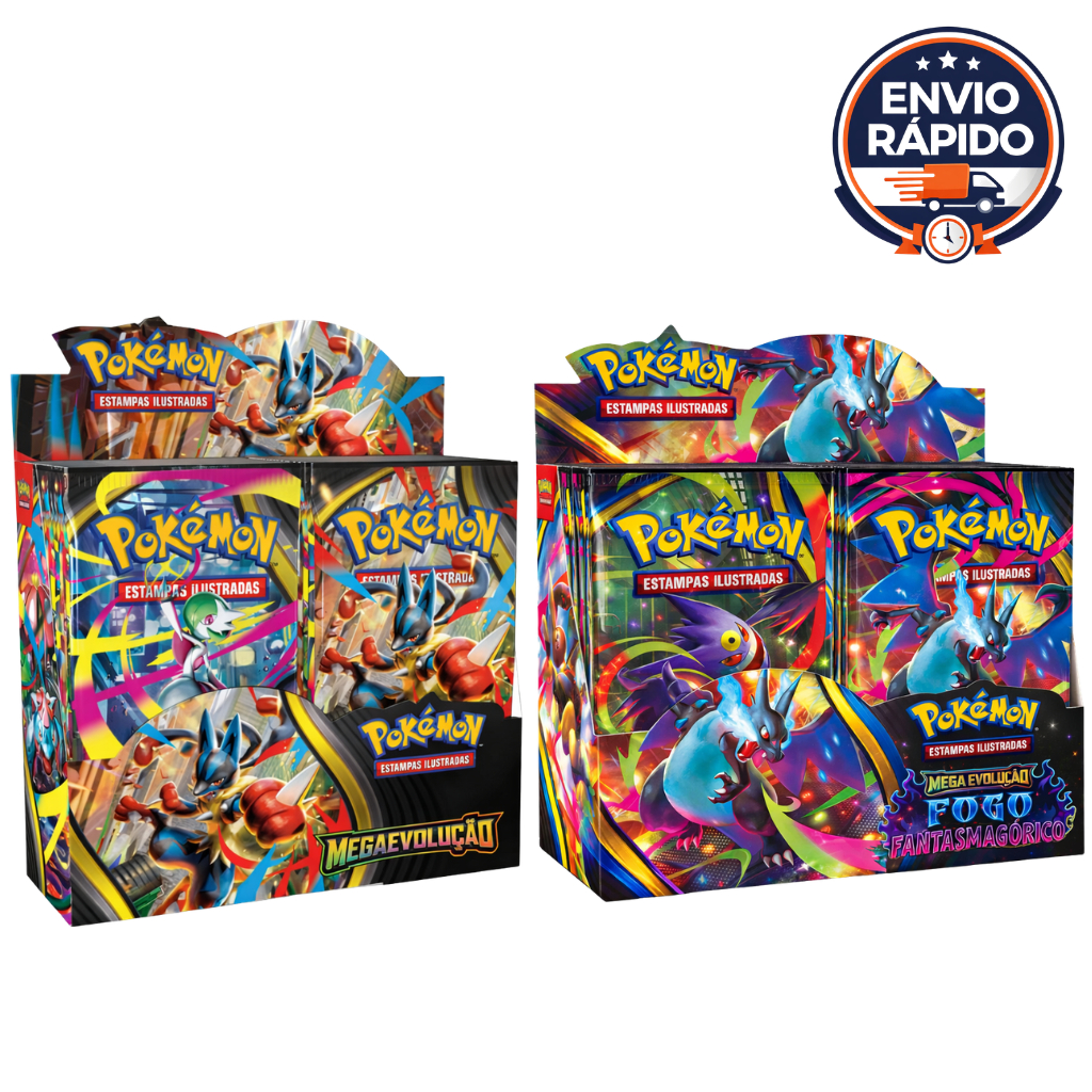 Caixa Fechada 36 Pacotinhos Booster Box Pokémon TCG Megaevolução / Fogo ...