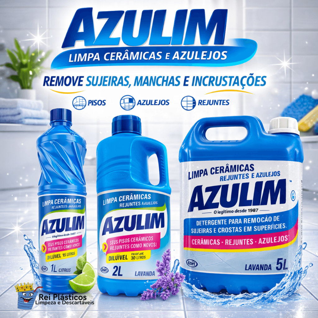 Azulim Limpa Ceramica 1L Remove Sujeira Pesada Limpa Pisos Azulejos ...