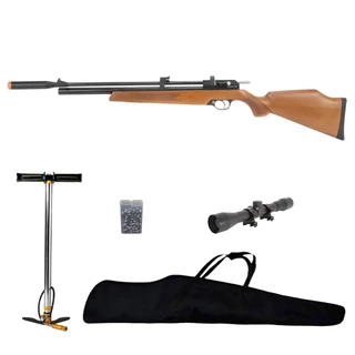 Carabina de Pressão PCP PR900W Madeira G2 5.5mm VR - Artemis + Capa + Bomba + Luneta 4x32 + Chumbo em Oferta na Shopee