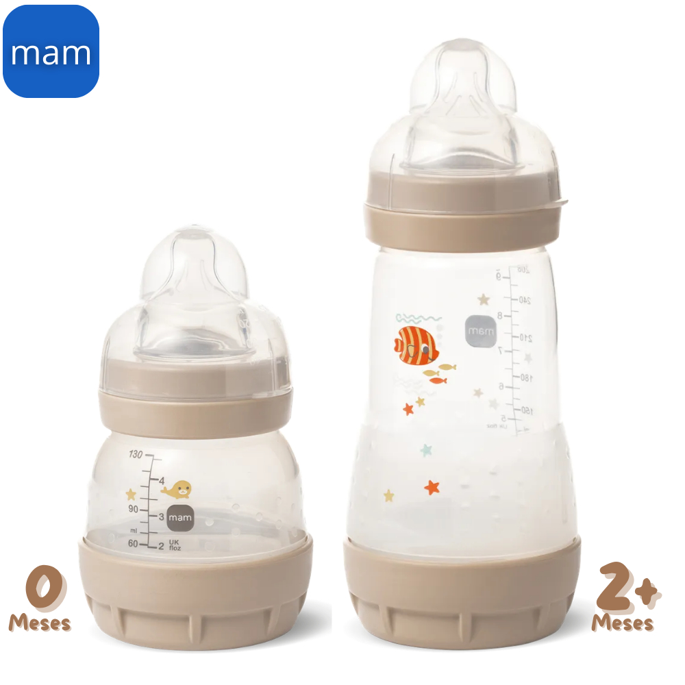 R♡MAM⌘ KIT 2 Mamadeiras Anticólica Mam Easy Start Bebê - 130/260 ml