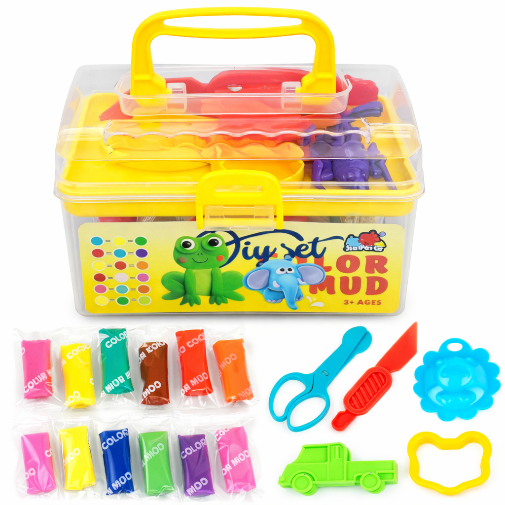 Massinha de Modelar Infantil Kit Maleta 12 Massinhas 6 Acessórios Brinquedo Educativo | Shopee Brasil