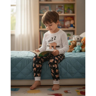 Pijama Infantil Masculino Inverno Preguiça - Hey Kids Branco em Oferta na Shopee