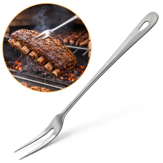 Garfo Trinchante Inox Grande 35cm Profissional para Churrasco – Resistente, Não Enferruja, Cabo Longo Seguro para Carnes