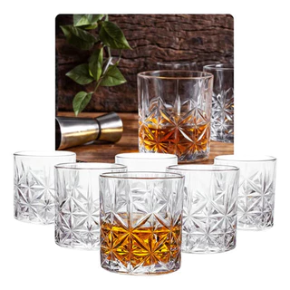 Jogo Copos Whisky Mimo Style 340ml Kit 6 Copos Vidro Duplo Old Fashioned Bar