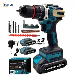 Parafusadeira Furadeira Impacto 21V Brushless Mandril 13mm Luatek LWJ275