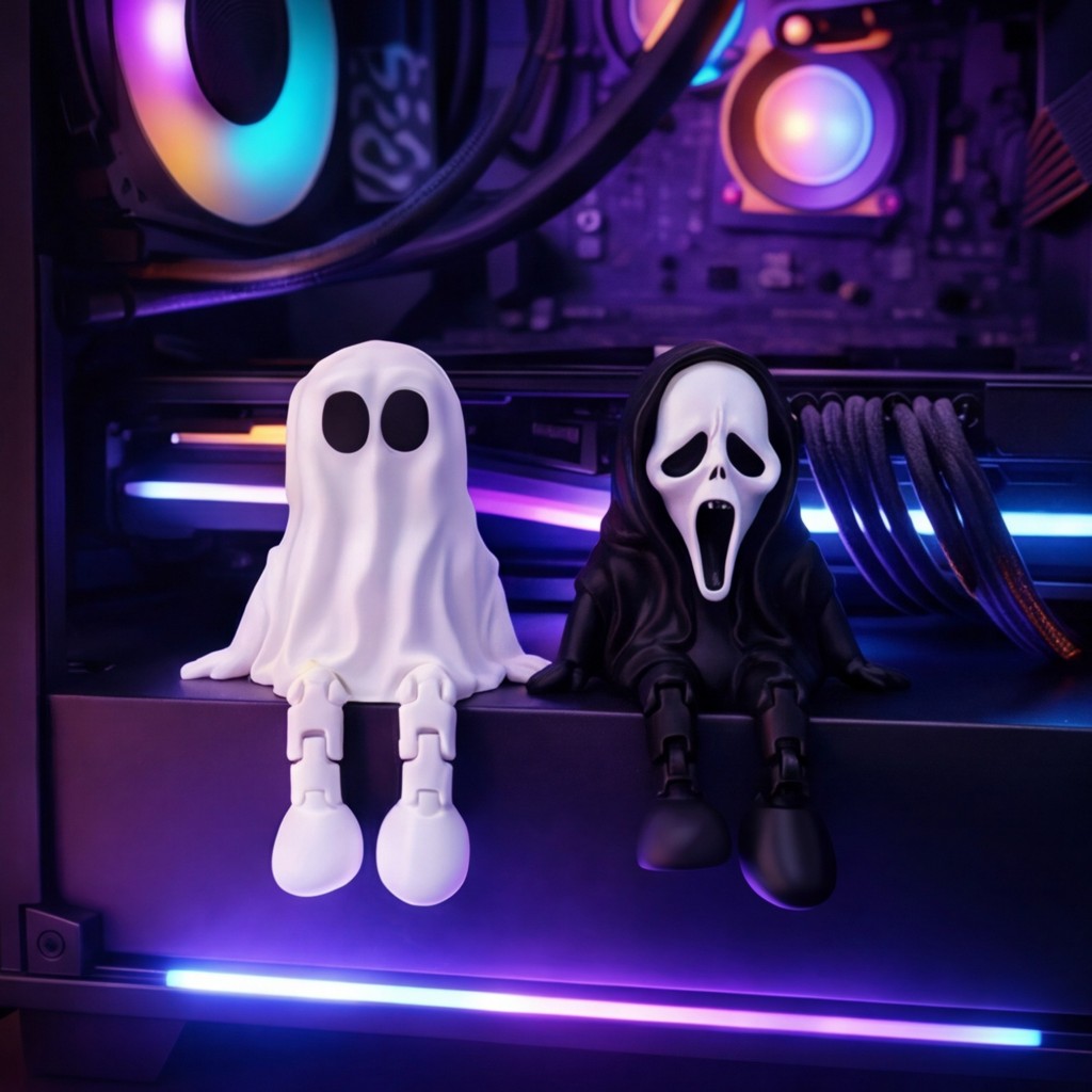 Enfeite Gamer Fantasminha e Ghostface Para Setup Gamer Geek Quarto PC Decoração — imagem 2