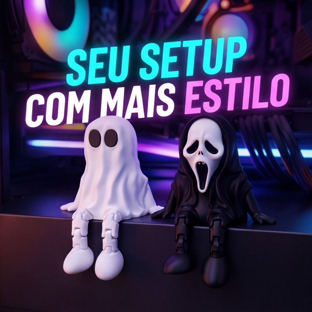 Enfeite Gamer Fantasminha e Ghostface Para Setup Gamer Geek Quarto PC Decoração — imagem 3