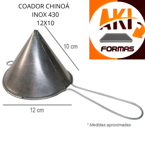 PENEIRA E COADOR DE CHINOÁ INOX 430 MEDIDA 12X10 COM NOTA FI