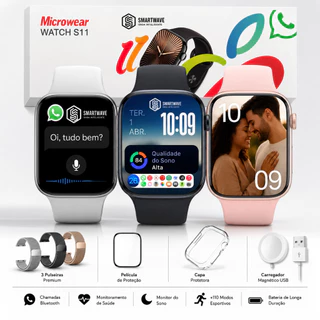 Smartwatch S11 Série 11 Relógio Inteligente Amoled Microwear Whatsapp NFC GPS Masculino Feminino 46mm