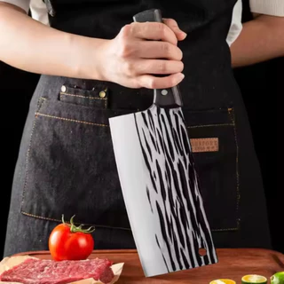 Cutelo Inox de Cozinha Churrasco Cabo Afiada Cutelo 8'' tipo Artesanal