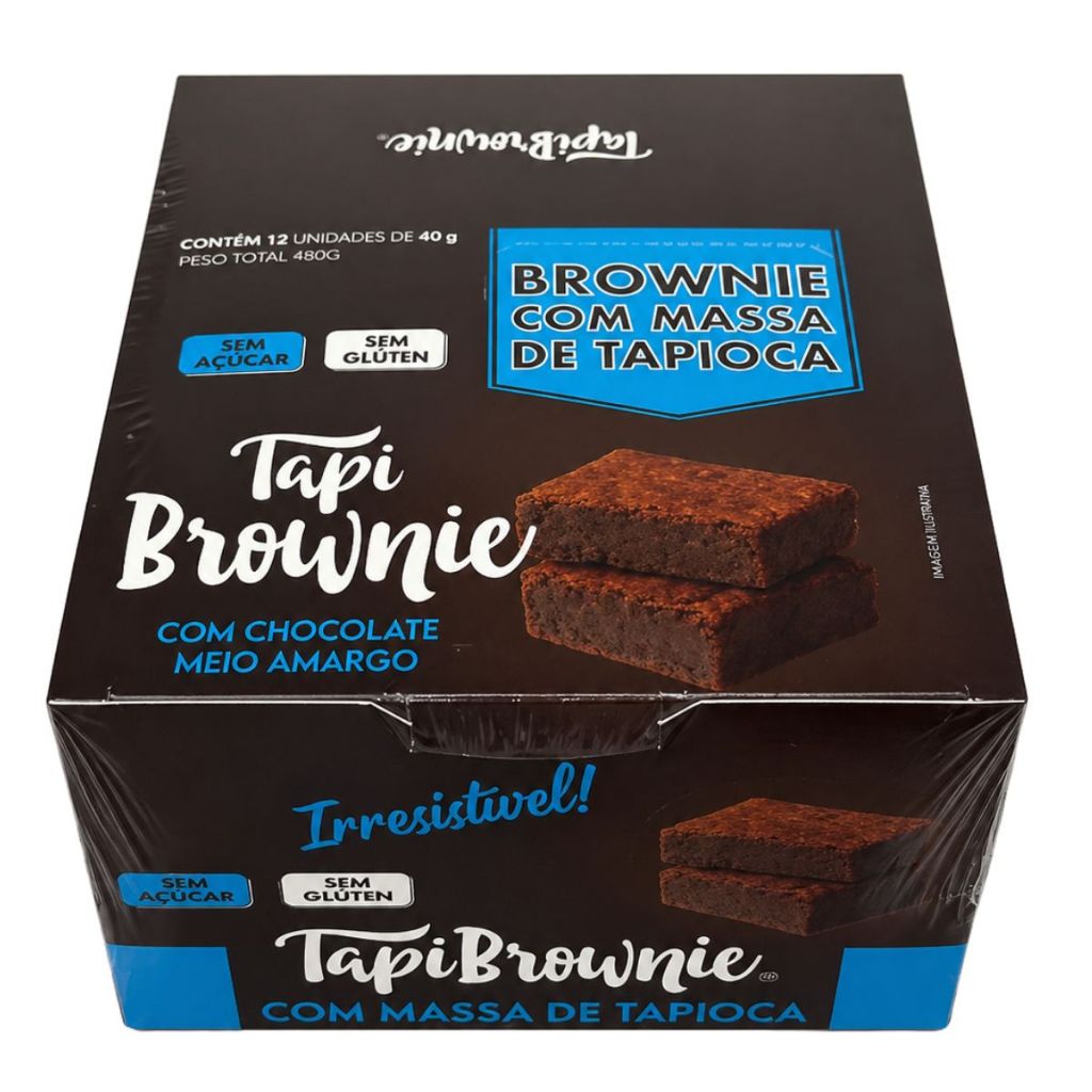 Tapi Brownie Zero Açucar Display 12 Unidades 480g Tapi Foods Tapi ...