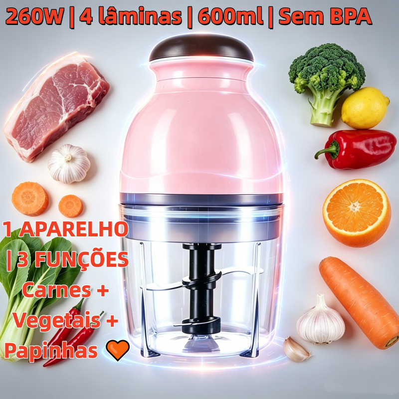 Mini Moedor Elétrico De Carne De Alimentos Picador De Frutas