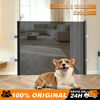 Tela de Proteção Retrátil Anti-pulo para Cachorro e Gato Ajustável 110cm/150cm/180cm