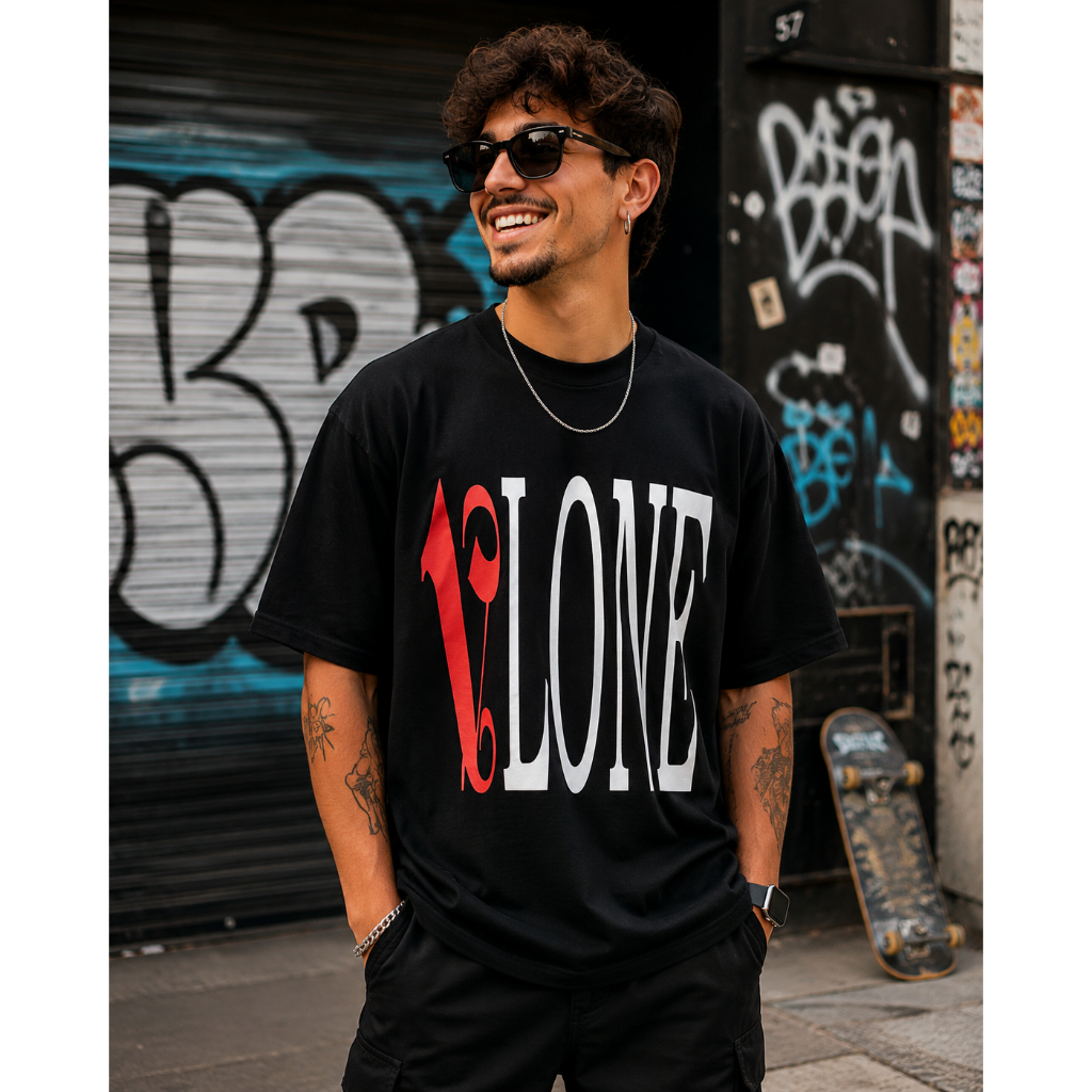 Camiseta Camisa Street Vlone x Palm Angels 10/10 Estilosa Vlone