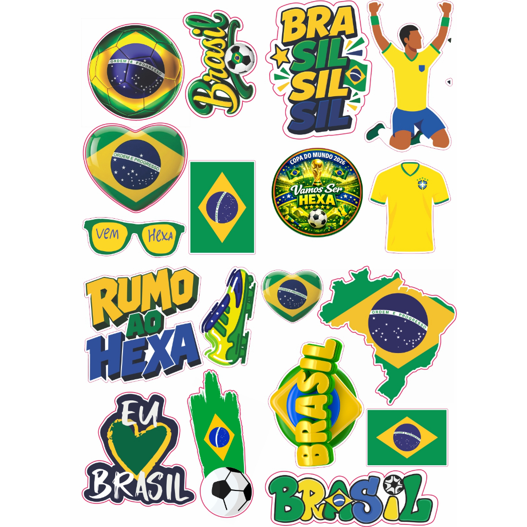 ADESIVOS COPA DO MUNDO BRASIL - AUTO COLANTE – CARTELA
