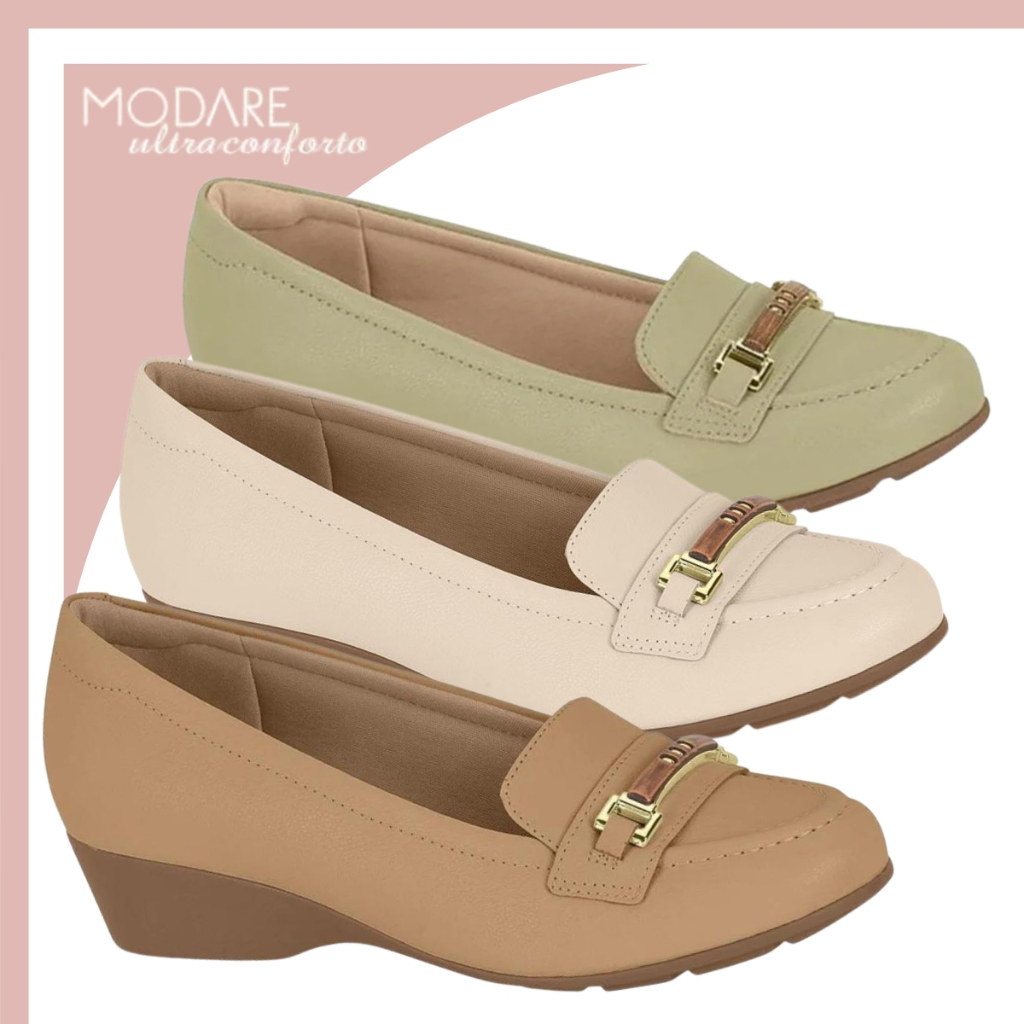 Mocassim Modare ultraconforto feminino anabela