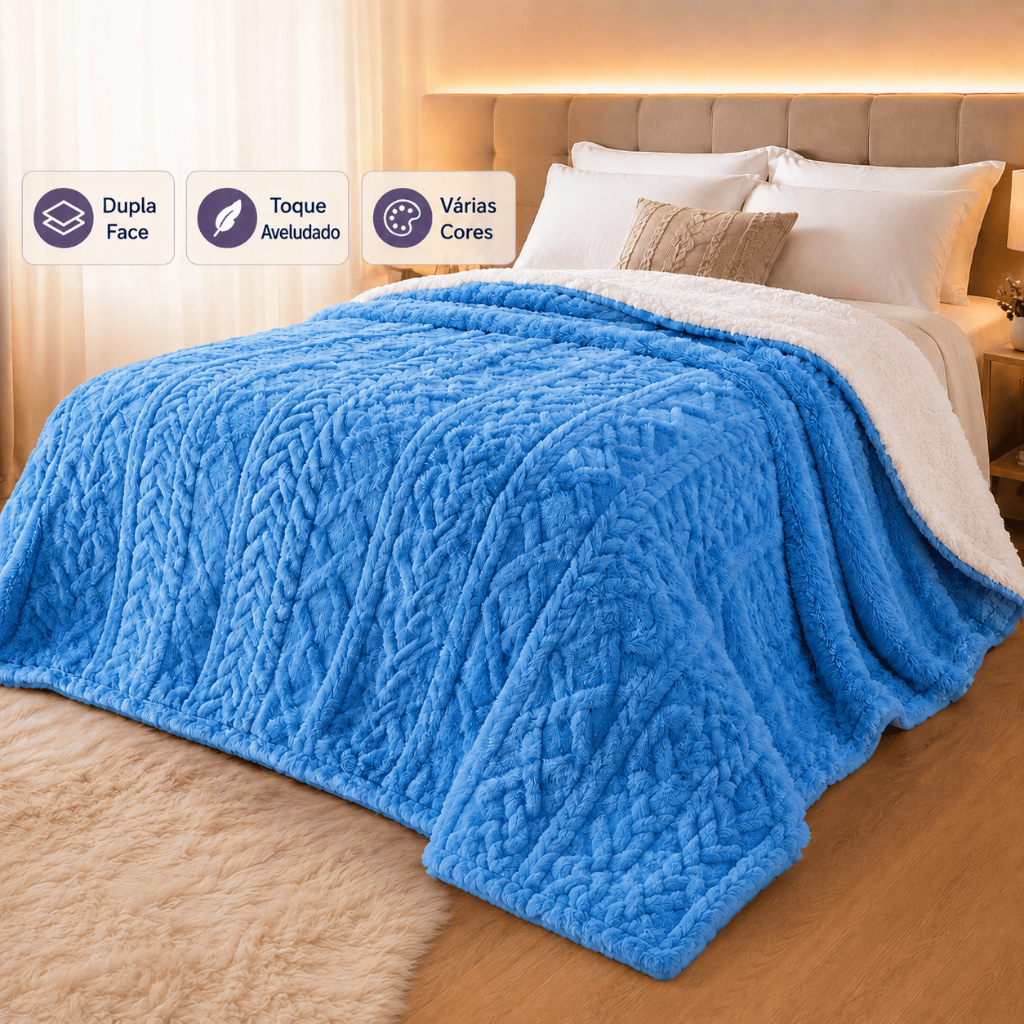 Coberta de Lã Casal Grossa Sherpa Mega Luxo 2,20 X 1,80 Mt Varias