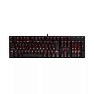 Teclado Mecânico Gamer Redragon Mitra Single Color K551-1 Switch Azul LED Vermelho USB ABNT2 - Preto