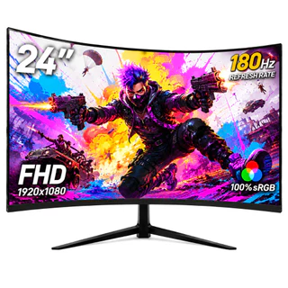 Monitor curva Gamer Vorix 24 1ms Polegadas | FHD 180Hz | Design Profissional | Caixa de Som Embutida