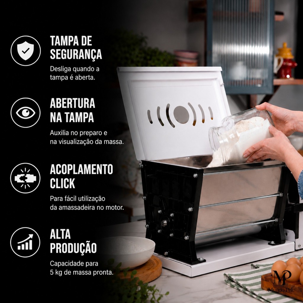 Sovadeira elétrica 5 kg Supermix masseira massa sova pão lasanha