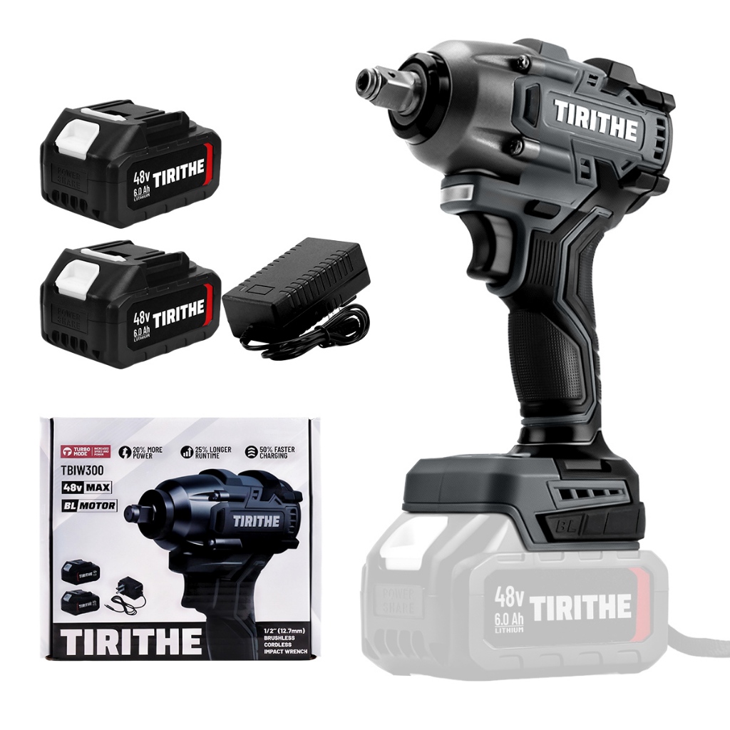 Chave De Impacto Brushless 500nm 48v Com 2 Baterias Portátil Sem Fio