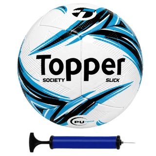 Bola Society Topper Slick Campo Sintético + Bomba De Ar