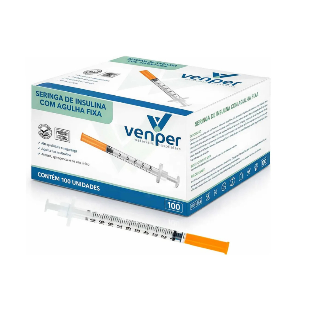 Kit Seringa Insulina Botox 1ml Agulha Ultra Fina 8x0,30MM 30G